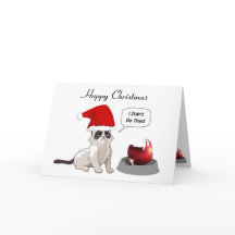 Funny Grumpy Kitten Christmas Card