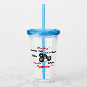 Funny Grumpy Male Lawn Bowler,  Acrylic Tumbler