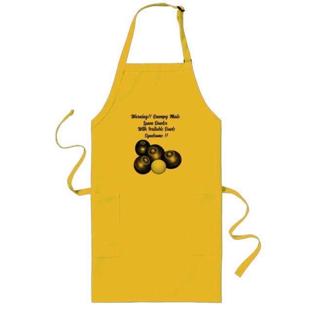 Funny Grumpy Male Lawn Bowler, Apron (Front)