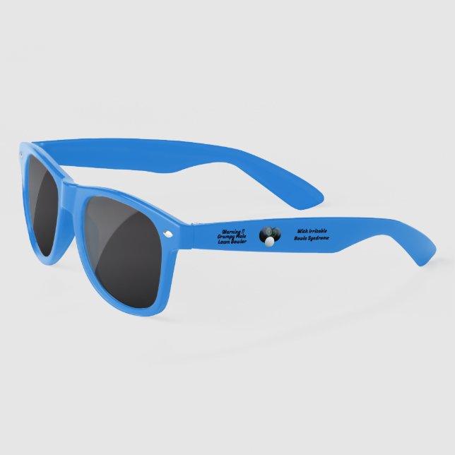 Funny Grumpy Male Lawn Bowler, Sunglasses (Left)