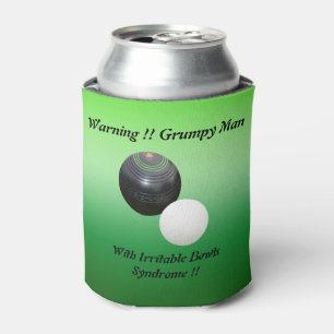 Funny Grumpy Man At Lawn Bowls, Can Cooler