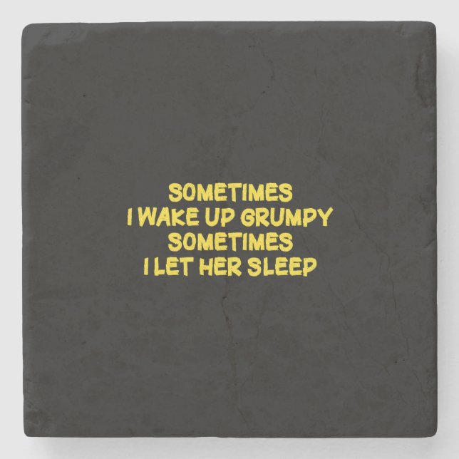 Funny Grumpy Morning Humour for Her Stone Coaster (Front)