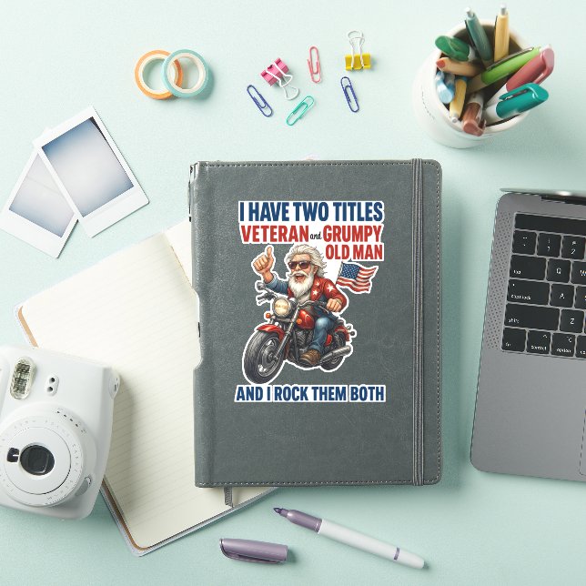 Funny Grumpy Old Man Veteran Motorcycle (iPad Cover)