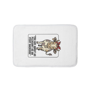 Funny Grumpy Patchwork Cow Vintage T-Shirt Design_ Bath Mat
