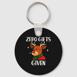 Funny Grumpy Reindeer Christmas Meme Zero Gifts Gi Key Ring
