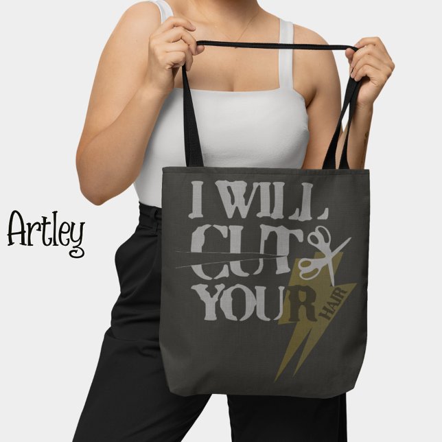 Funny Grunge Hair Stylist Dresser Scissors Black  Tote Bag (Creator Uploaded)