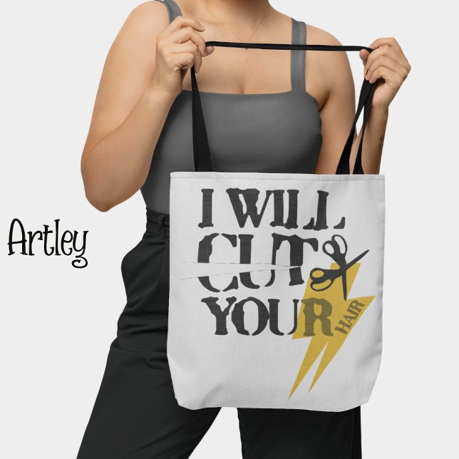 Funny Grunge Hair Stylist Dresser Scissors Gray  Tote Bag (Creator Uploaded)