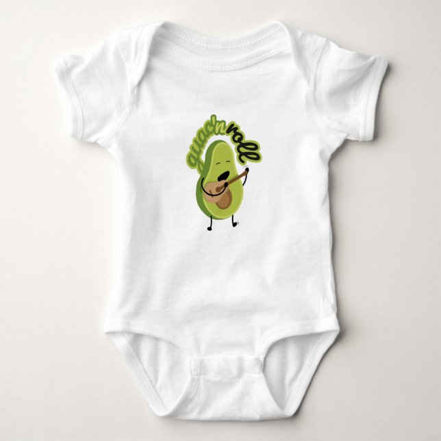 Funny Guac and Roll Avocado Baby Body Suit Baby Bodysuit (Front)