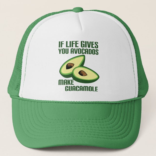 Funny Guacamole Avocado Joke Trucker Hat (Front)