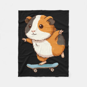 Funny Guinea G Skater Skateboard Ballerina Zoo Boy Fleece Blanket