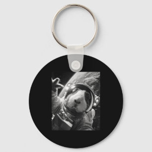 Funny Guinea Pig Astronaut Space Selfie Cosmic Rod Key Ring