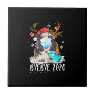 Funny Guinea Pig Christmas Face Mask Bye Bye 2020 Tile