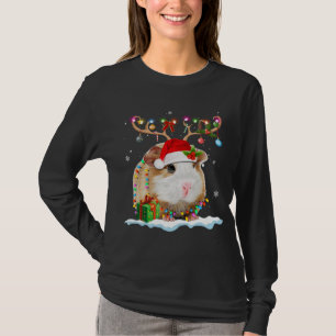 Funny Guinea Pig Christmas Reindeer Christmas Ligh T-Shirt