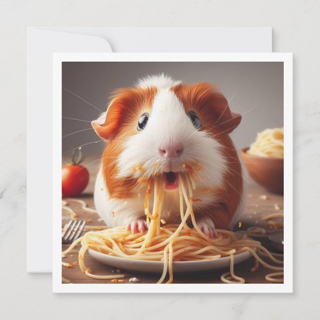 Funny Guinea Pig Dinner invitation, Guinea Pig  Invitation (Front)