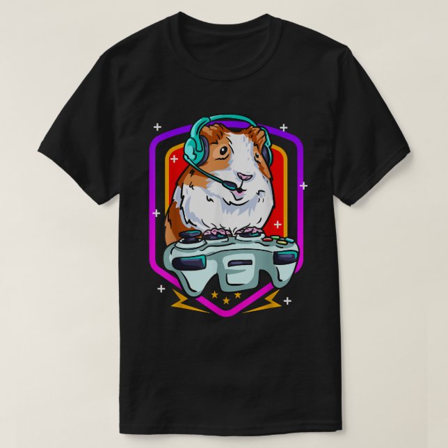 Funny Guinea Pig Gaming Gamer Hamster Furry Potato T-Shirt (Design Front)