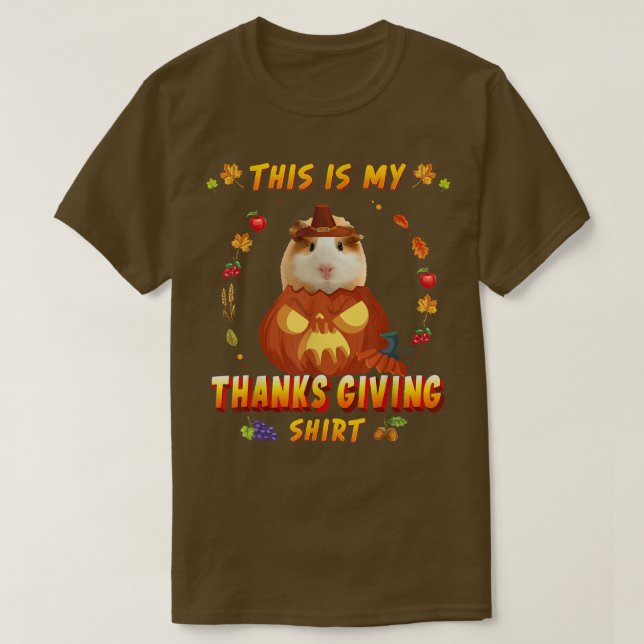 Funny Guinea Pig In Pumpkin Autumn This Is My Than T-Shirt (Design Front)