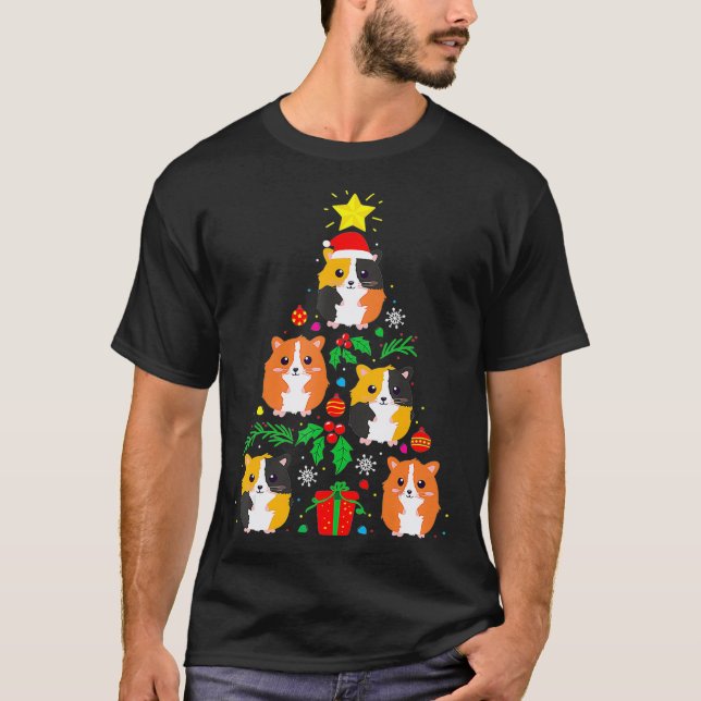 Funny Guinea Pig Lover Christmas Tree  Ornament T-Shirt (Front)