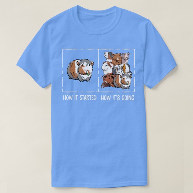 Funny Guinea Pig Lover How It Started Meme Cute Ca T-Shirt (Design Front)