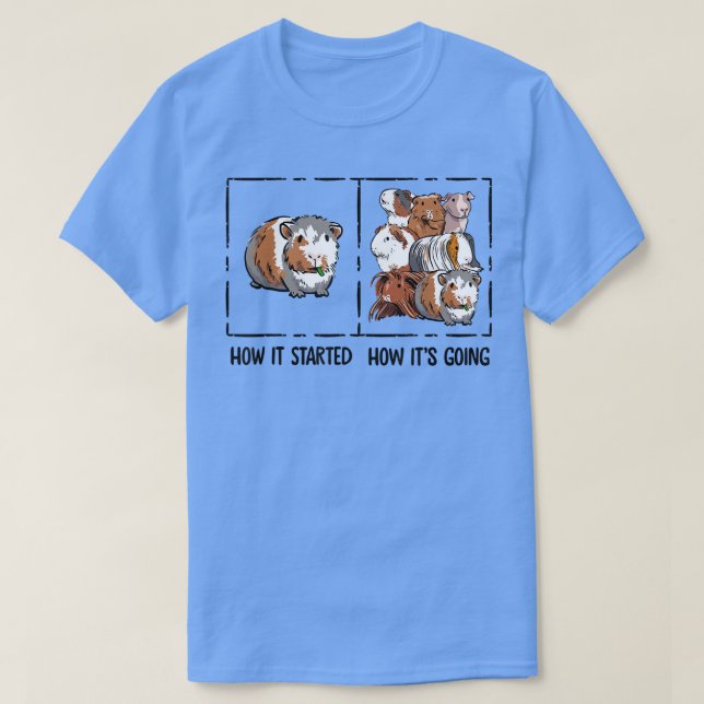 Funny Guinea Pig Lover How It Started Meme Cute Ca T-Shirt (Design Front)