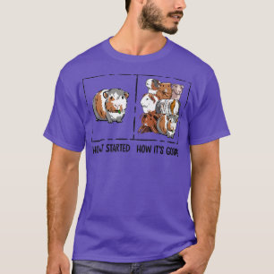 Funny Guinea Pig Lover How It Started Meme Cute Ca T-Shirt