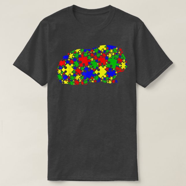 Funny Guinea pig Puzzle Animals Lover Autism Aware T-Shirt (Design Front)