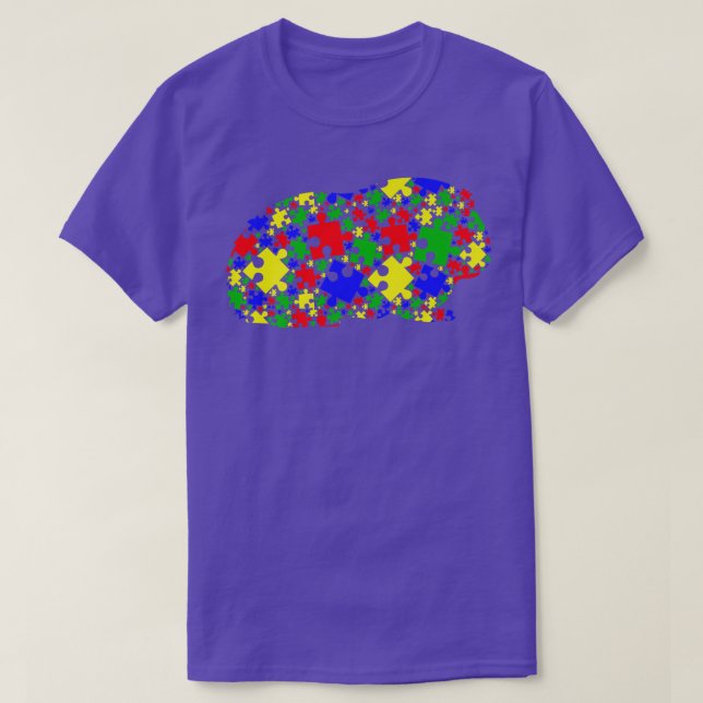 Funny Guinea pig Puzzle Animals Lover Autism Aware T-Shirt (Design Front)