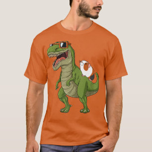 Funny Guinea Pig Riding T Re Dinosaur Hamster Guin T-Shirt