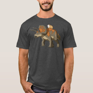 Funny Guinea Pig Riding Triceratops Dinosaur T-Shirt