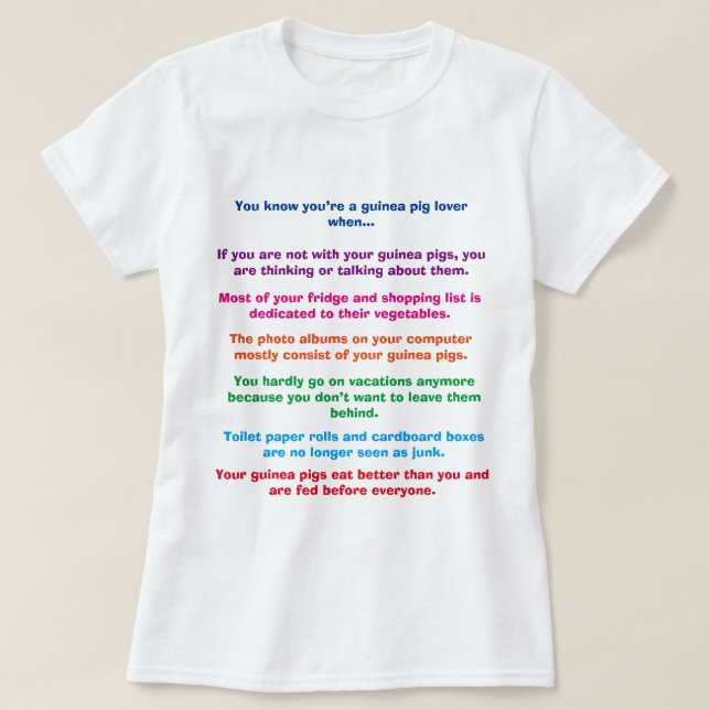 Funny Guinea Pig Shirt (Design Front)