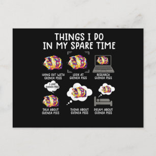 Funny Guinea Pig Things I Do In My Spare Time Postcard