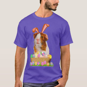 Funny Guinea Pig With Cute Bunny Ears Easter Day E T-Shirt