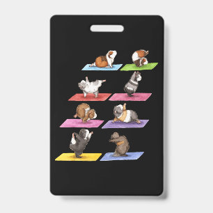 Funny Guinea Pig Yoga ID Badge
