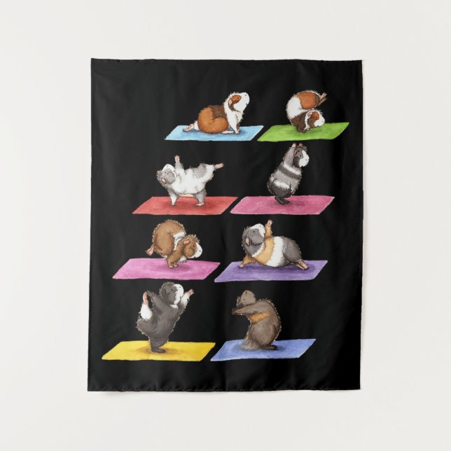 Funny Guinea Pig Yoga Tapestry (Front)