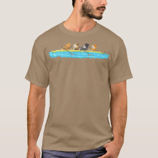 Funny Guinea Pigs Rowing In A Boat A T-Shirt