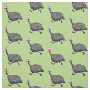 Funny Guineafowl bird cartoon illustration Fabric