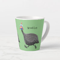 Funny Guineafowl bird cartoon illustration 