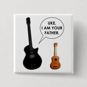 funny guitar 15 cm square badge