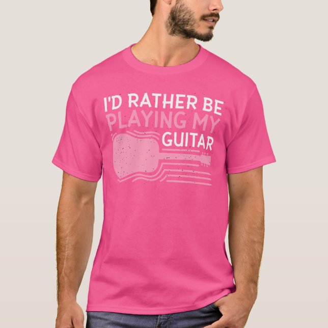 Funny Guitar Acoustic Guitar Musician T-Shirt (Front)