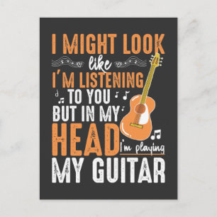 Funny Guitar Addicted Musician Guitarist Player Postcard