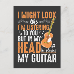 Funny Guitar Addicted Musician Guitarist Player Postcard