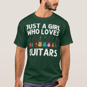 Funny Guitar Art Girls Kids Guitar Player Music In T-Shirt