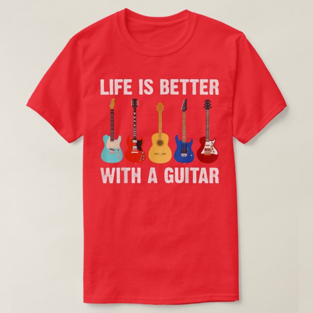 Funny Guitar Art Men Women Guitar Lovers Players G T-Shirt (Design Front)