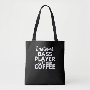 Funny Guitar Bass Players Gift Coffee Lovers Tote Bag
