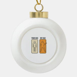 Funny Guitar Dad Vintage Engraving Shirt Design_1 Ceramic Ball Christmas Ornament