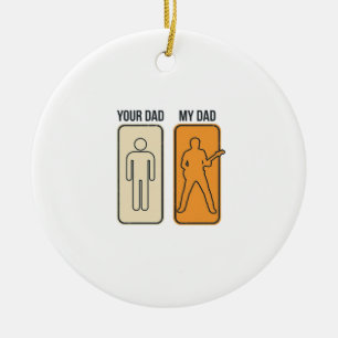 Funny Guitar Dad Vintage Engraving Shirt Design_1 Ceramic Tree Decoration