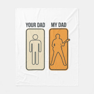 Funny Guitar Dad Vintage Engraving Shirt Design_1 Fleece Blanket