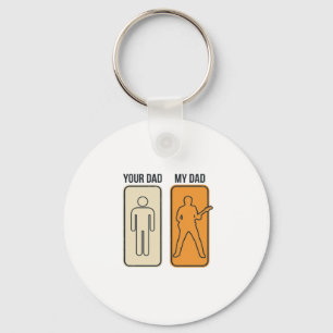 Funny Guitar Dad Vintage Engraving Shirt Design_1 Key Ring