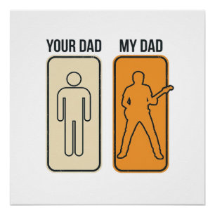 Funny Guitar Dad Vintage Engraving Shirt Design_1 Poster