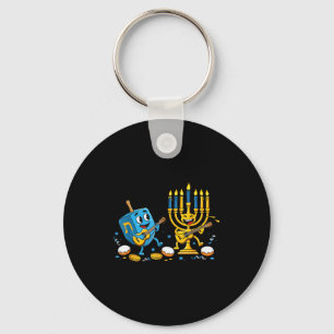 Funny Guitar Dreidel Menorah Hanukkah Kids Womens  Key Ring