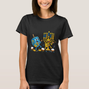 Funny Guitar Dreidel Menorah Hanukkah Kids Womens  T-Shirt